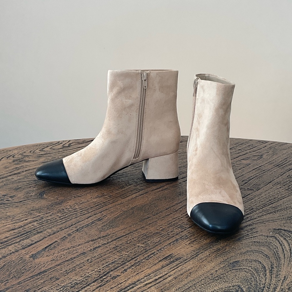 Stylish Two-Tone Women's Ankle Boots